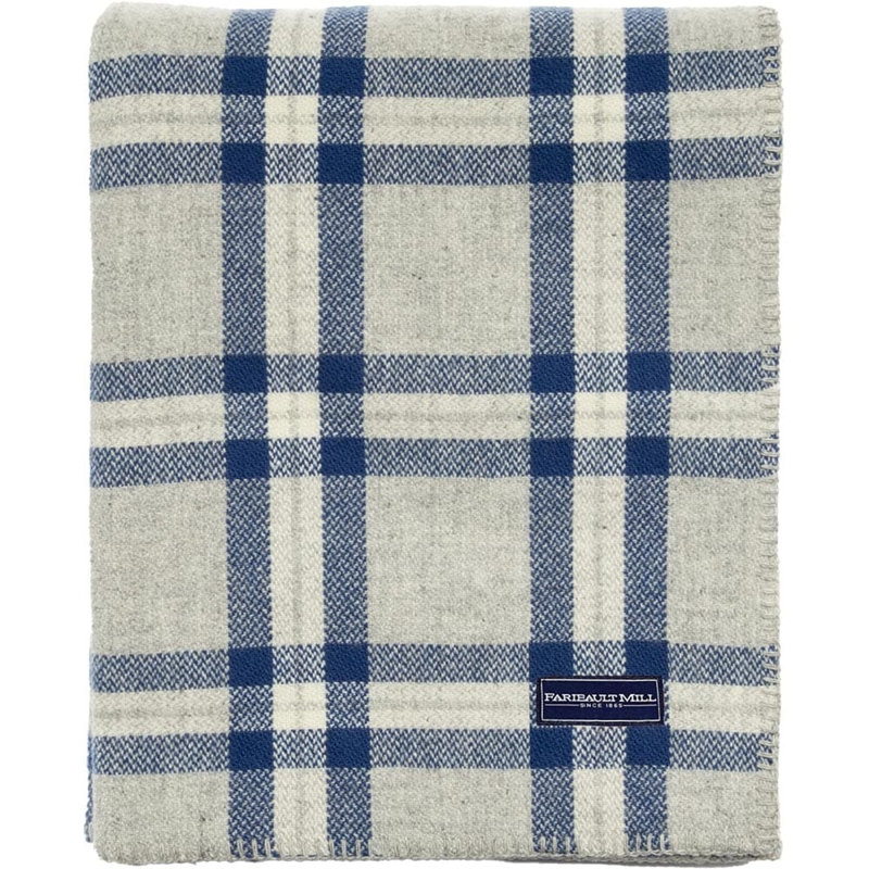 Hand Woven Blanket, 108" x 96", Blue