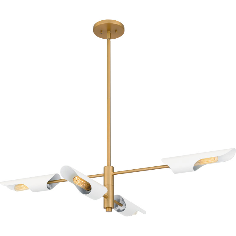 Gowanda 4-Light Brushed Nickel Island Light, Laiton