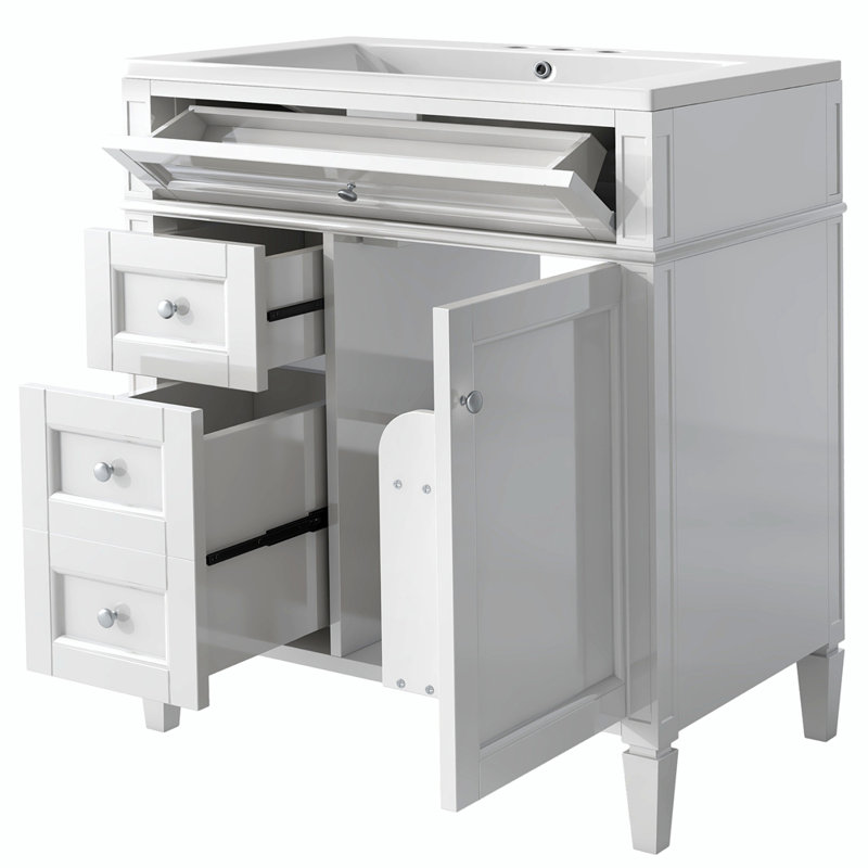  Meuble-lavabo simple avec plateau Sahori, Blanc