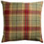Glenmore Wool Check Cushion in Moss Green and Cranberry-134132571-134132568