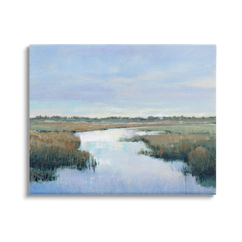 Paysage de marais à la campagne par Tim Ottoole - peinture sur toile tendue, H 24 po x l 30 po x P 1,5 po