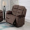 Causeuse manuelle 1pc avec accoudoirs rembourrés et rembourrés à l'horizontale Usb port chocolat finition principale mobilier de salon