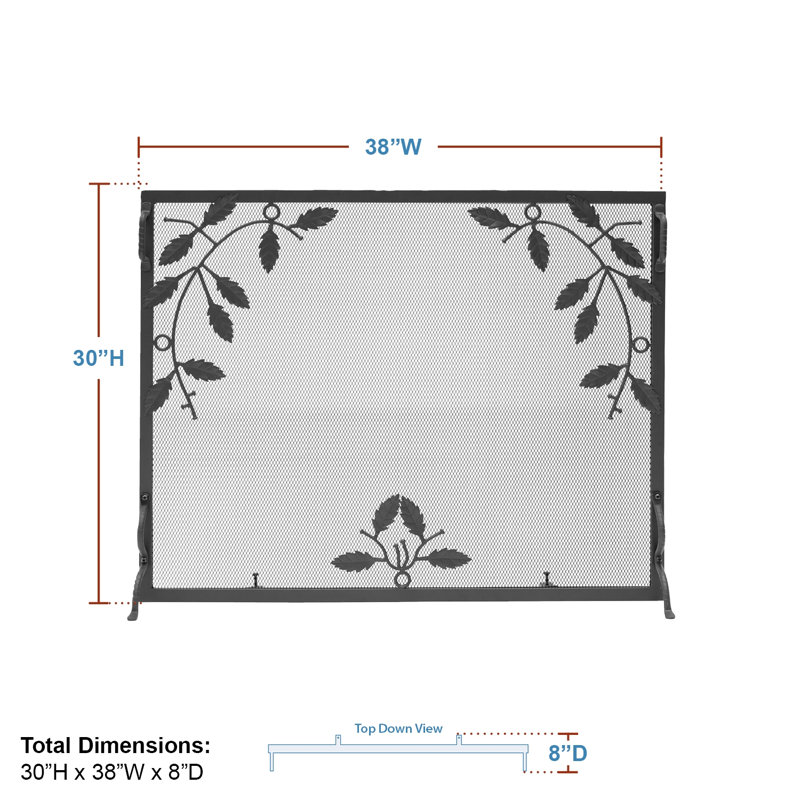 Retta Iron Fireplace Screen, Small