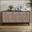Buffet Mid-Century avec pieds en bois massif, crédence de 60 pouces pour les maisons modernes