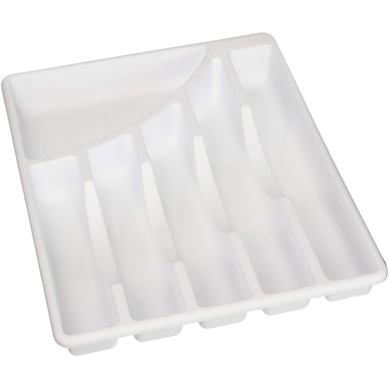 Sterilite 6 Compartment Cutlery Tray, Kitchen Drawer Organizer for Silverware and Utensils
