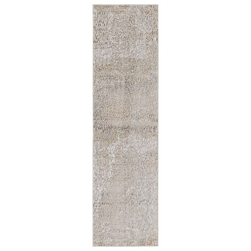 Tapis beige à imprimé animalier Malilla, Tapis de couloir 2 pi 2 po x 8 pi