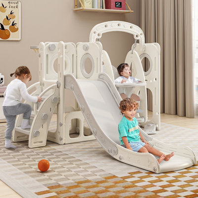 Benarita 5-in-1 Indoor and Outdoor Kids Slide with Climber
