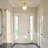 GlowCraft  1-Light Vintage Brass Globe Flush Mount Ceiling Light for Entryway