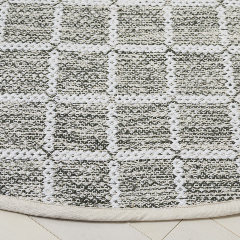 Navera 977 Area Rug In Green / Ivory, Round 6'