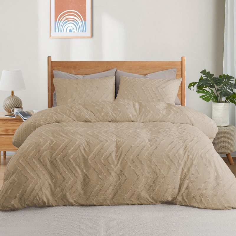 Microfiber Duvet Cover Set, Fawn, Twin Duvet Cover + 2 Standard Pillowcases