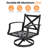 Patio Swivel Armchairs Set of 2, Never-Rust Aluminum Swivel Sofa Chairs with Thick Cushion, Wide Seating Outdoor Sofa Chairs Backyard Club Chairs for Poolside, Porch, Indoor, Dark Bronze