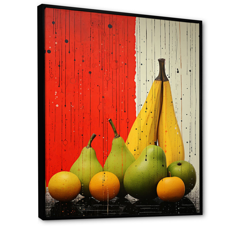 Fruits Harvest Spectrum Différent II, reproduction d'art sur toile, H 20 po x l 12 po x P 1 po, Cadre noir