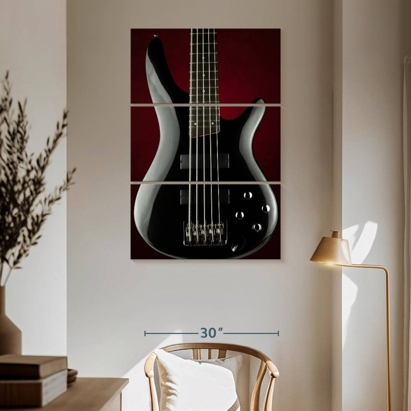 Guitare électrique noire Abarca, H 65 po x l 42 po