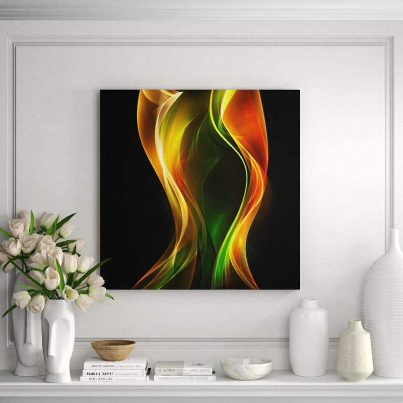 Emerald Flame Print, 36" H x 36" W x 2.5" D, Acrylic