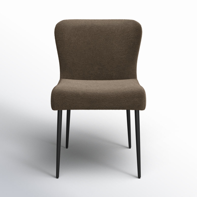 Estrella Boucle And Metal Legs Dining Chair, Brown