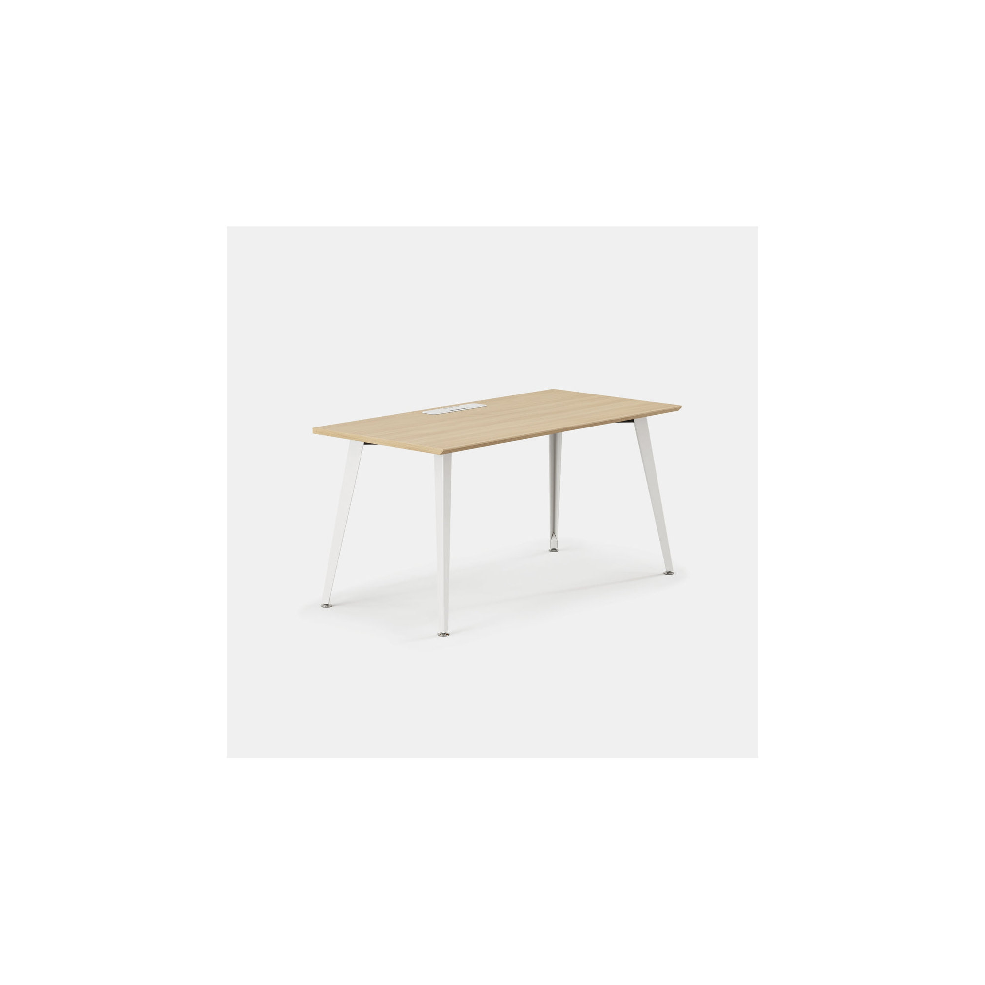 Office Desk, White, 30" H x 60" W x 30" D, Woodgrain