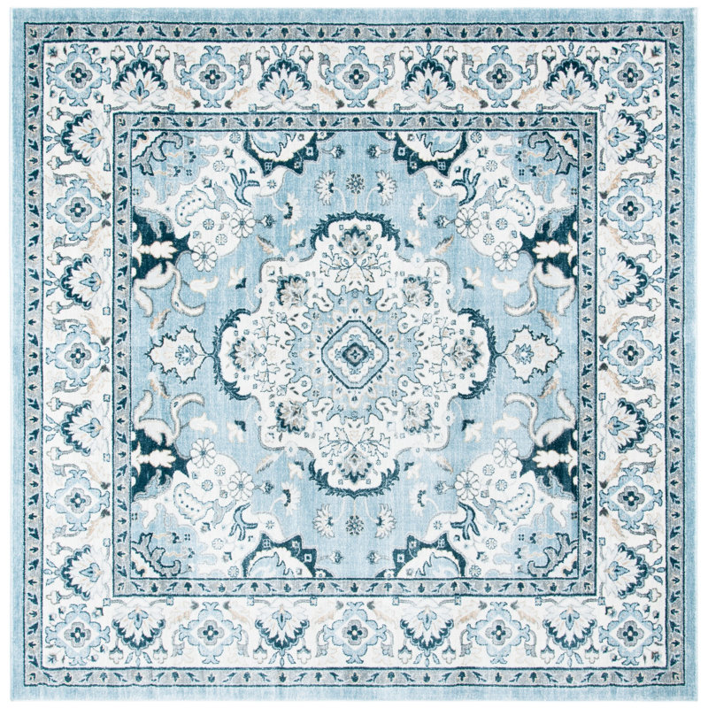 Aayansh Performance Oriental Rug, Square 6'7"