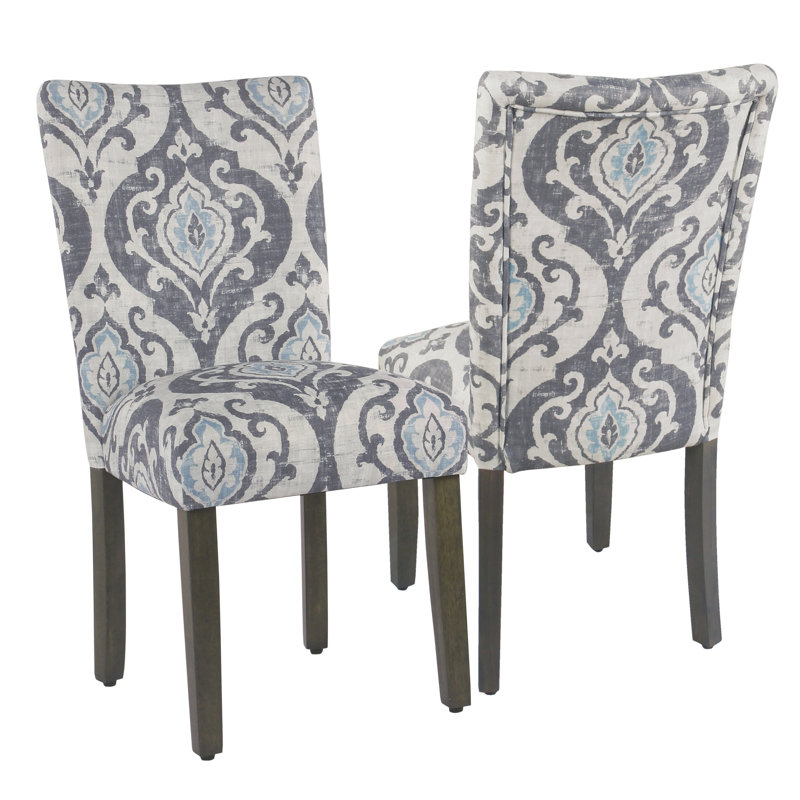 Chaises de salle à manger Parsons rembourrées Neena, Gris-bleu clair / gris délavé