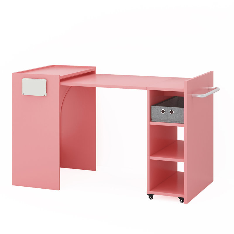 Manicure Folding Table Nail Table Station, Pink
