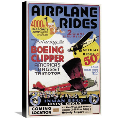 Inman avion : votre gang gars. affiche rétro de cirque volant