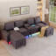 Canapé d'angle modulaire en forme de U 5 places de 120 pouces avec poufs de rangement, haut-parleur Bluetooth, éclairage RVB et station de recharge-1406688843