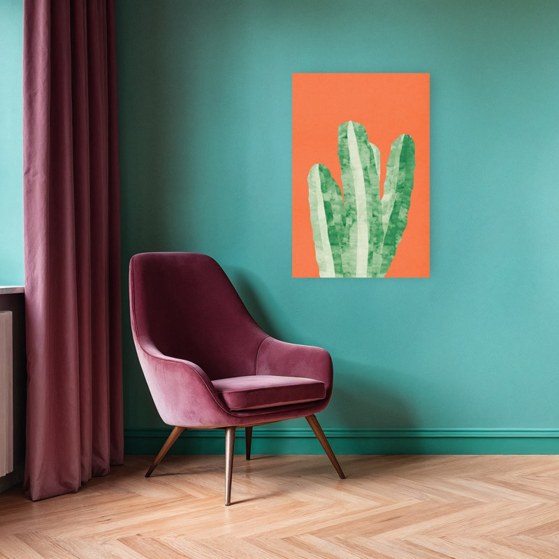 Cactus moderne moderne abstrait, impression d'art mural contemporain, H 36 po x l 24 po