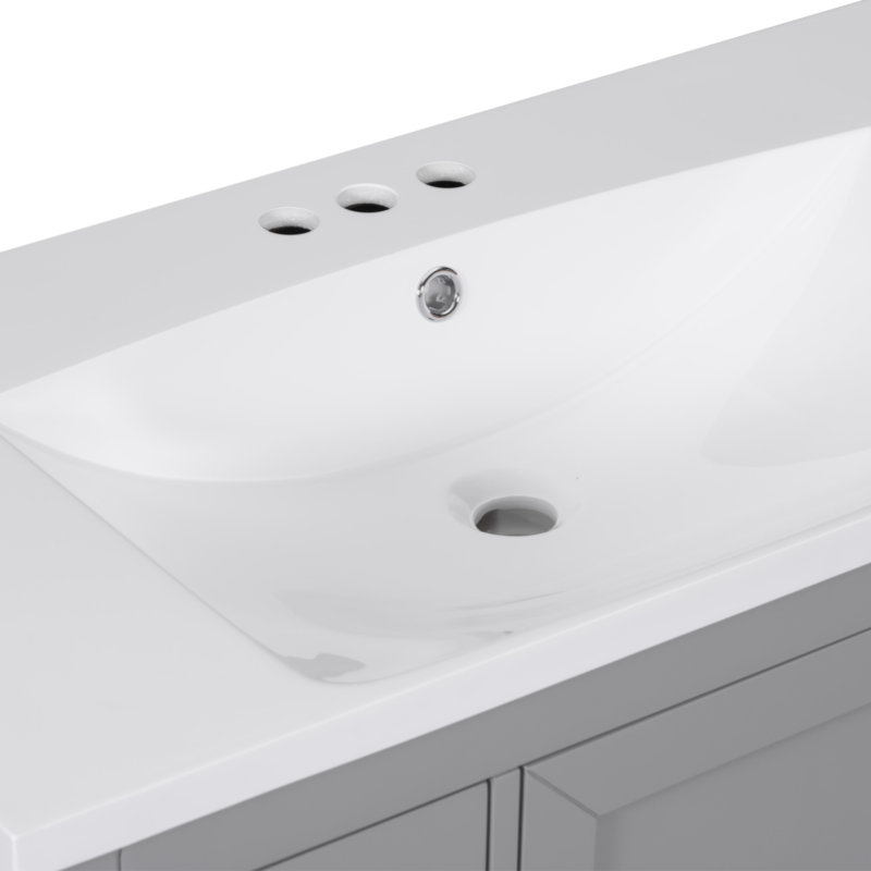 36'' Single Bathroom Vanity with Solid Wood+MDF Top