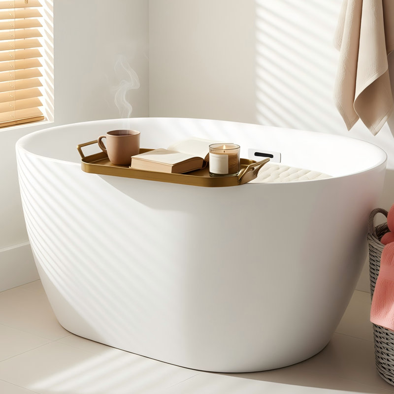 Baignoire de trempage autoportante en acrylique avec pied de nivellement réglable, H 24 po x l 28 po x L 47 po