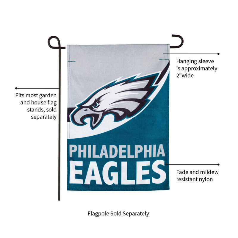 Drapeau de jardin en polyester 18 po x 13 po Philadelphia Eagles
