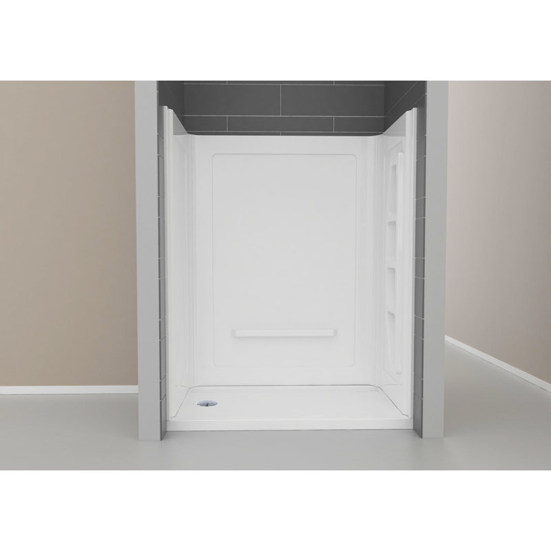 Forum 74'' White Acrylic Three Panel Shower Wall