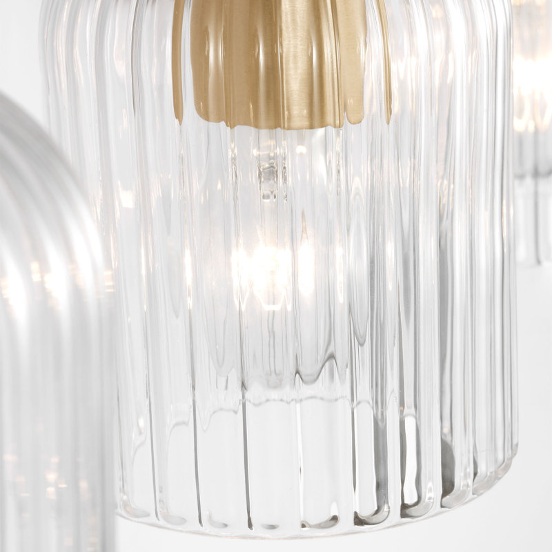 Eisele Large Vanity from Generation Lighting , Satin Brass, 8.75" H x 33.75" W x 6" D, 4 Lights