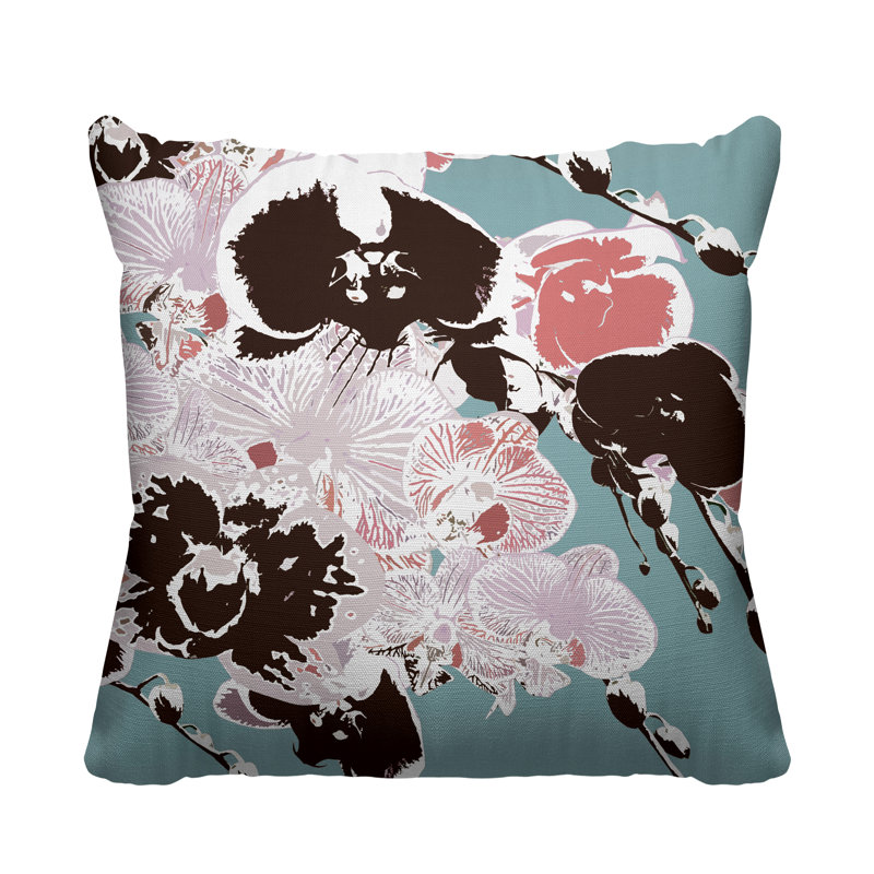 Housse et insert de coussin carré Audie, Bleu, H 15 po x l 15 po