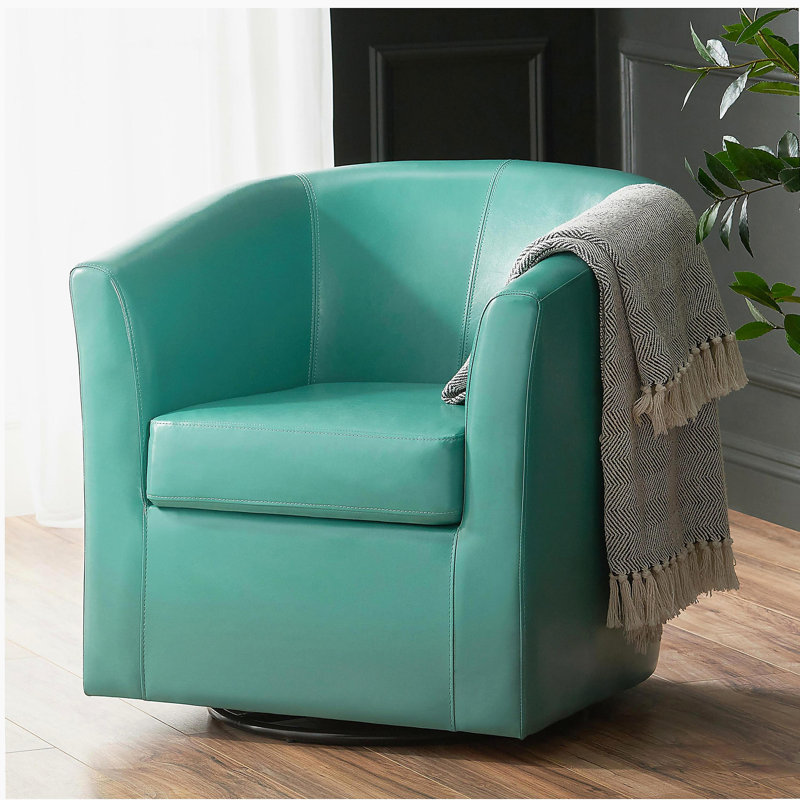 Fauteuil club pivotant, Turquoise