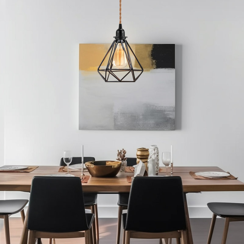 Ensemble de luminaire suspendu Corde de chanvre avec gradateur, cordon d'éclairage suspendu rétro (abat-jour non inclus)