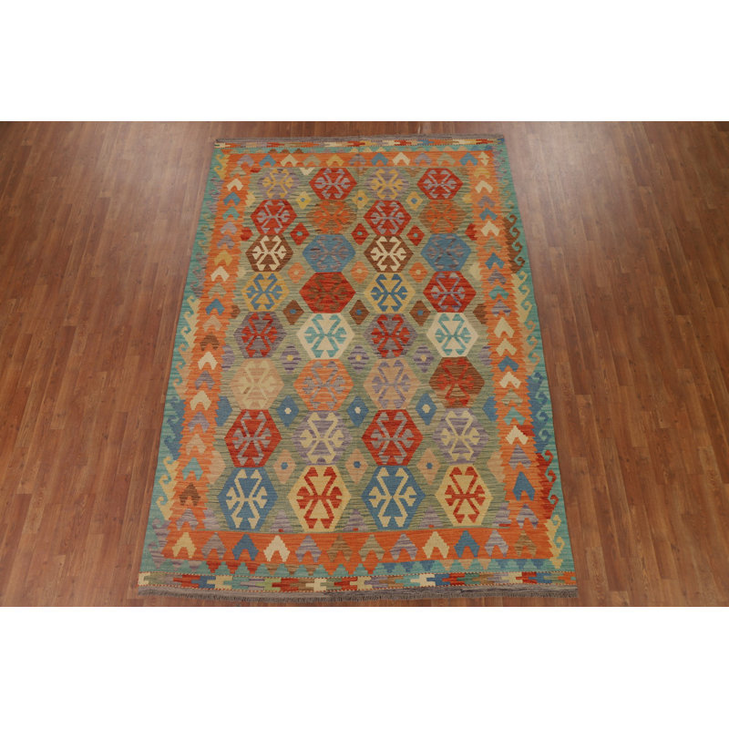 Kilim Reversible Wool Area Rug 7x10