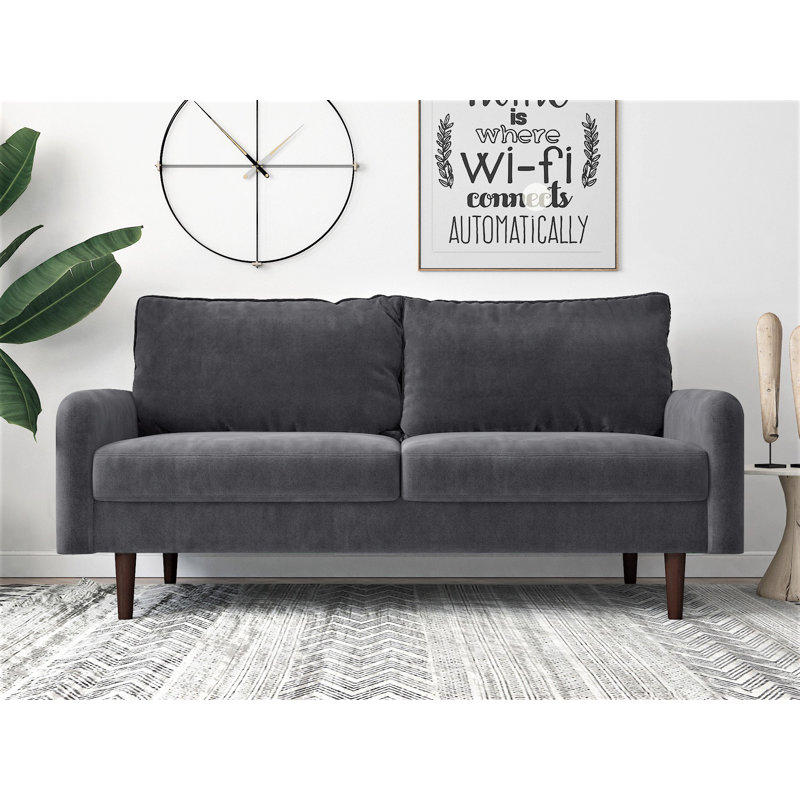 Guitierrez 71.6'' Velvet Sofa, Gray