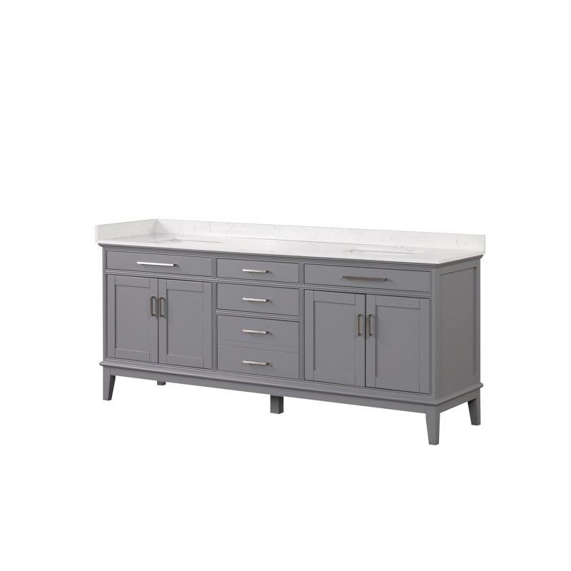 Double Sink Bathroom Vanity-Gray