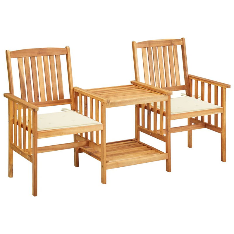 Chaise longue avec coussins 3 pièces Aveanna, Crème