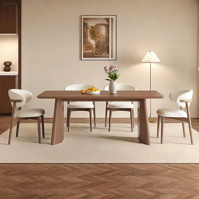 Ancient style solid wood table chair combination, 29.52"H x 62.99"L x 31.49"W
