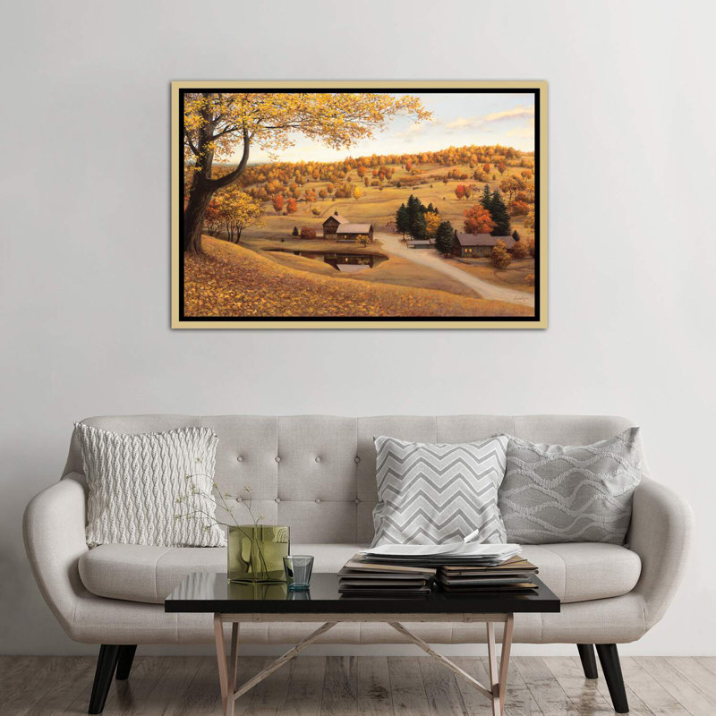 «Vermont Farm», reproduction de photo, H 40 po x l 60 po x 1,5 po, Encadrement doré