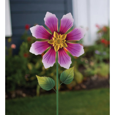 Flower Spinner Stake - Purple
