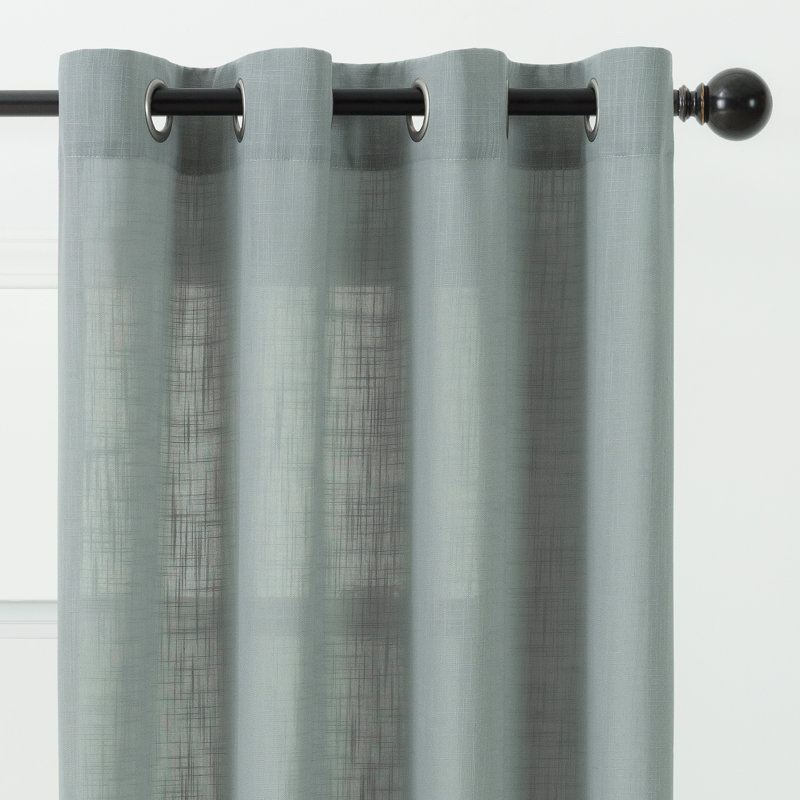 Paire de rideaux semi-transparents avec œillets Monge, L 52 po x L 63 po, Roche calcaire