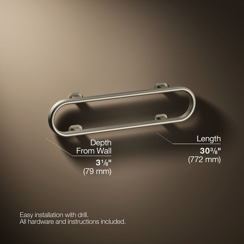 Belay Grab Bar Loop, Brushed Nickel