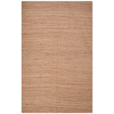 Tapis Heller tissé à la main en jute écologique - 274 x 366 cm, rectangulaire, brun clair, motif uni, poils courts, fibre naturelle, intérieur/extérieur