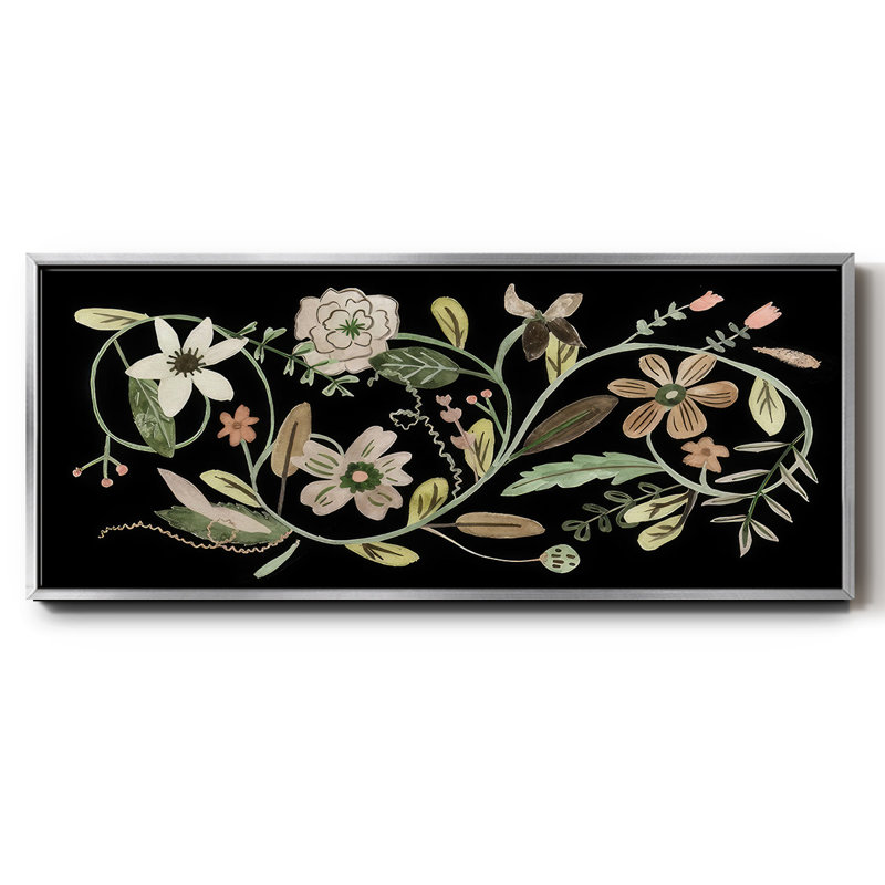 Pressed Flowers II- Framed Canvas, 24" H x 60" W