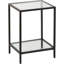 Black 2-tier Tempered Glass Side Table, Modern End Table-67071289
