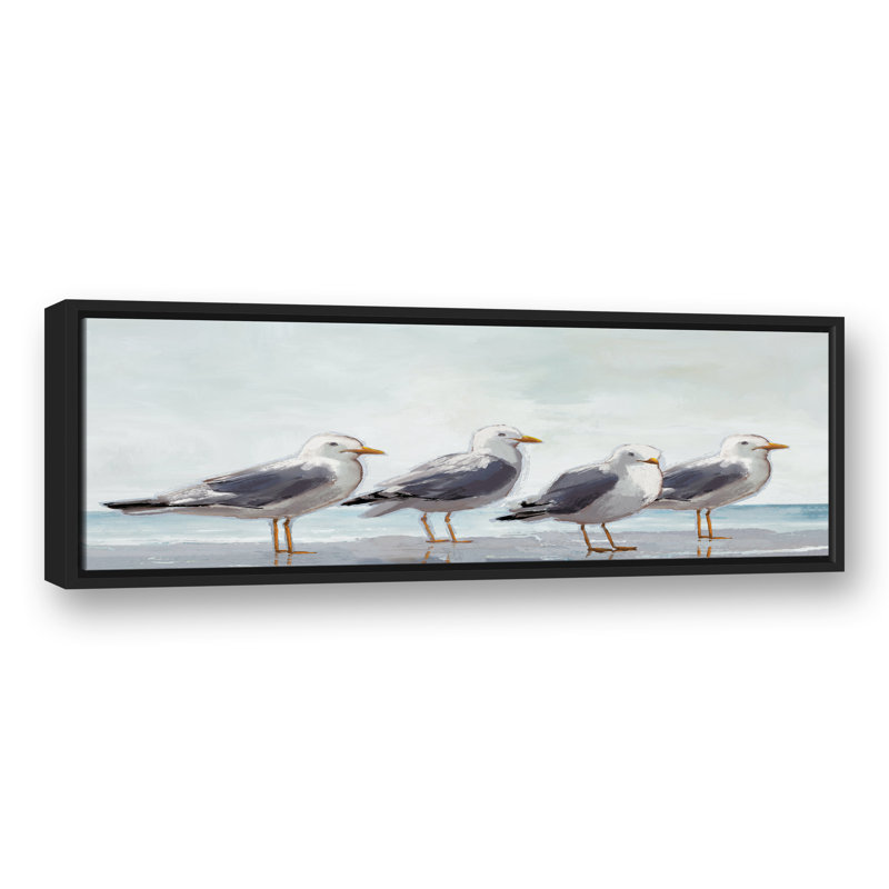 Seagulls In A Line, reproduction d'art sur toile, H 13,75 po x l 37,75 po
