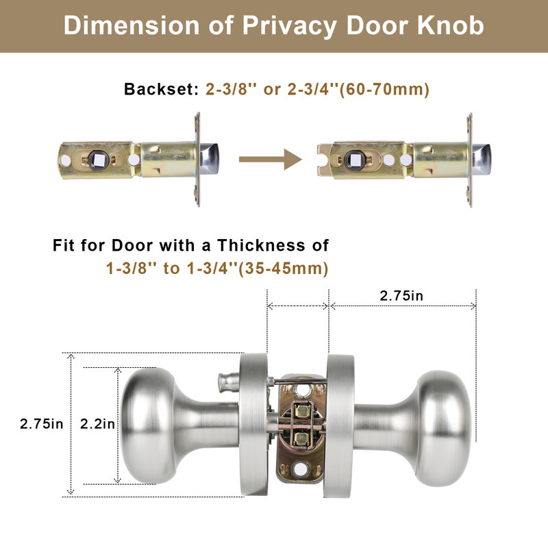 Boutons de porte en métal Coolnews, Nickel satiné