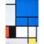 Composition With Large Blue Plane, Red, Black, Yellow, And Grey by Piet Mondrian - Wrapped Canvas Painting-1447913304