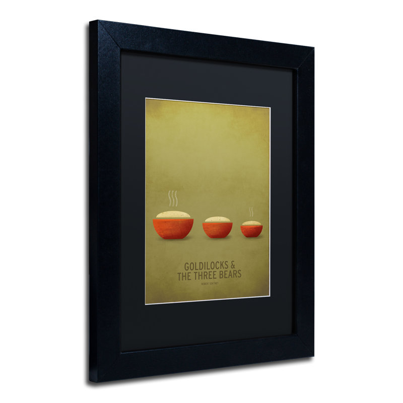 « goldilocks », art encadré, Noir, H 20 po x l 16 po x P 0,5 po